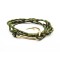 Slim 550 Olive Paracord Survival Adjustable Weave Golden Hook Bracelet 