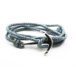 Slim 550 Grey Paracord Survival Adjustable Weave Anchors Bracelet 