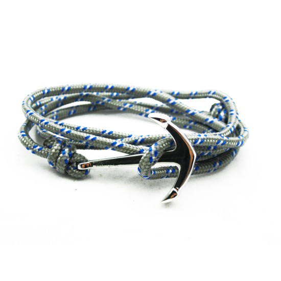 Slim 550 Grey Paracord Survival Adjustable Weave Anchors Bracelet 