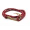 Slim 550 Red Paracord Survival Adjustable Weave Golden Hook Bracelet 