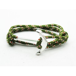Slim 550 Olive Survival Adjustable Weave Anchors Bracelet 