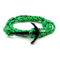 Slim 550 Green Paracord Survival Adjustable Weave PVD Anchors Bracelet 