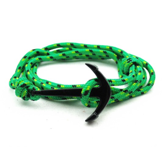 Slim 550 Green Paracord Survival Adjustable Weave PVD Anchors Bracelet 