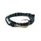 Slim 550 Black Paracord Survival Adjustable Weave Golden Hook Bracelet 