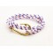 Slim 550 White Paracord Survival Adjustable Weave Golden Hook Bracelet 