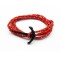 Slim 550 Red Paracord Survival Adjustable Weave PVD Anchors Bracelet 