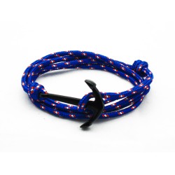 Slim 550 Bllue Paracord Survival Adjustable Weave PVD Anchors Bracelet 