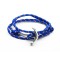 Slim 550 Blue Paracord Survival Adjustable Weave PVD Anchors Bracelet 