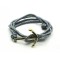 Slim 550 Grey Paracord Survival Adjustable Weave Golden Anchors Bracelet 