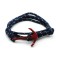 Slim 550 Navy Paracord Survival Adjustable Weave Red Anchors Bracelet 