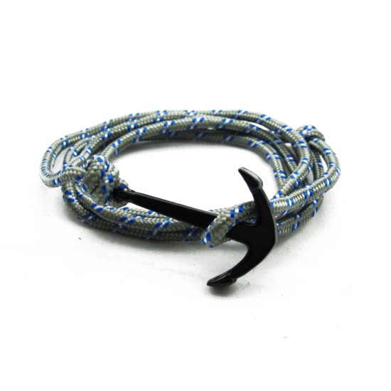 Slim 550 Grey Paracord Survival Adjustable Weave PVD Anchors Bracelet 