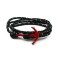 Slim 550 Black Paracord Survival Adjustable Weave Red Anchors Bracelet 