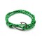 Slim 550 Green Paracord Survival Adjustable Weave Silver Hook Bracelet 