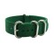 HNS Green Heavy Duty Ballistic Nylon Watch Strap with 5 Brushed Stainless Steel Rings
