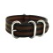HNS Black Green Red Stripe Heavy Duty Ballistic Nylon Watch Strap with 5 Brushed Stainless Steel Rings