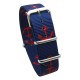 HNS Double Graphic Printed Red Anchor Heavy Duty Ballistic Nylon Watch Strap With Polished Stainless Steel Buckle