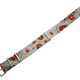 HNS Double Graphic Printed Red Flower Heavy Duty Ballistic Nylon Watch Strap With Polished Stainless Steel Buckle