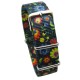 HNS Double Graphic Printed Flowers Ballistic Nylon Watch Strap With Polished Stainless Steel Buckle