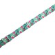 HNS Double Graphic Printed Flamingo Green Ballistic Nylon Watch Strap With Polished Stainless Steel Buckle