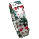 HNS Double Graphic Printed Flamingo White Ballistic Nylon Watch Strap With Polished Stainless Steel Buckle