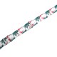 HNS Double Graphic Printed Flamingo White Ballistic Nylon Watch Strap With Polished Stainless Steel Buckle
