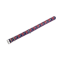 HNS Double Graphic Printed Abstract Heavy Duty Ballistic Nylon Watch Strap With Polished Buckle