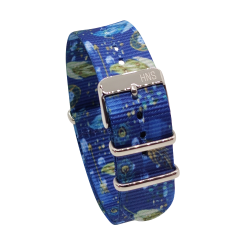 HNS Double Graphic Printed Sky Heavy Duty Ballistic Nylon Watch Strap With Polished Buckle