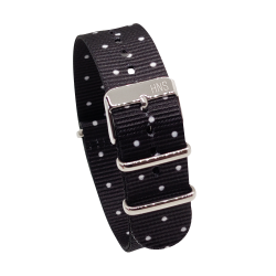 HNS Double Graphic Printed White Dots Heavy Duty Ballistic Nylon Watch Strap With Polished Buckle