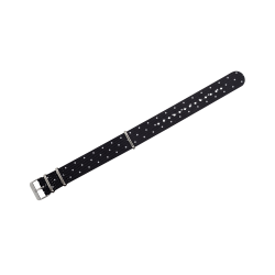 HNS Double Graphic Printed White Dots Heavy Duty Ballistic Nylon Watch Strap With Polished Buckle
