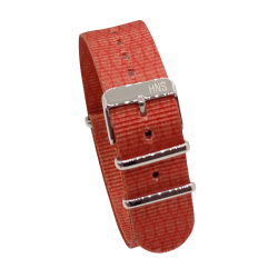 HNS Double Graphic Printed Red Rhombus Heavy Duty Ballistic Nylon Watch Strap With Polished Buckle