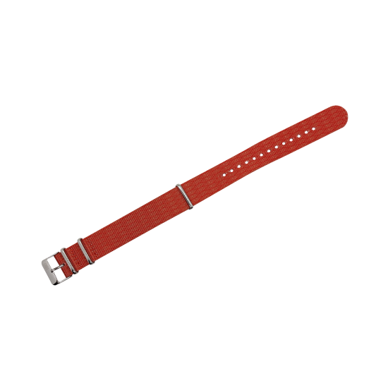 HNS Double Graphic Printed Red Rhombus Heavy Duty Ballistic Nylon Watch Strap With Polished Buckle