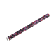 HNS Double Graphic Printed Purple Flowers Heavy Duty Ballistic Nylon Watch Strap With Polished Buckle