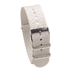 HNS Double Graphic Printed Ivory Heavy Duty Ballistic Nylon Watch Strap With Polished Buckle