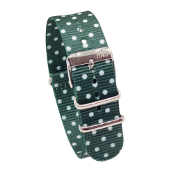 HNS Double Graphic Printed Green Dots Heavy Duty Ballistic Nylon Watch Strap With Polished Buckle