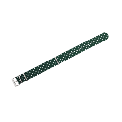 HNS Double Graphic Printed Green Dots Heavy Duty Ballistic Nylon Watch Strap With Polished Buckle