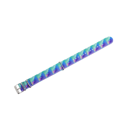 HNS Double Graphic Printed Blue Fog Heavy Duty Ballistic Nylon Watch Strap With Polished Buckle
