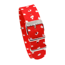 HNS Double Graphic Printed Bunny Heavy Duty Ballistic Nylon Watch Strap With Polished Buckle