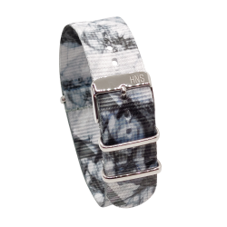 HNS Double Graphic Printed Smoky Heavy Duty Ballistic Nylon Watch Strap With Polished Buckle