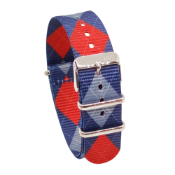 HNS Double Graphic Printed England Heavy Duty Ballistic Nylon Watch Strap With Polished Buckle