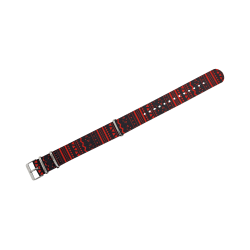 HNS Double Graphic Printed Folk-Custom Heavy Duty Ballistic Nylon Watch Strap With Polished Buckle