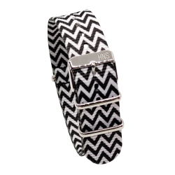 HNS Double Graphic Printed Wave Heavy Duty Ballistic Nylon Watch Strap With Polished Buckle