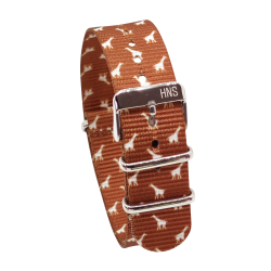 HNS Double Graphic Printed Giraffe Heavy Duty Ballistic Nylon Watch Strap With Polished Buckle