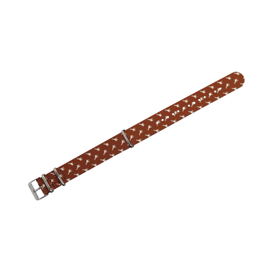 HNS Double Graphic Printed Giraffe Heavy Duty Ballistic Nylon Watch Strap With Polished Buckle