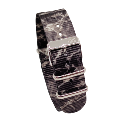 HNS Double Graphic Printed Mist Heavy Duty Ballistic Nylon Watch Strap With Polished Buckle