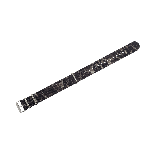 HNS Double Graphic Printed Mist Heavy Duty Ballistic Nylon Watch Strap With Polished Buckle