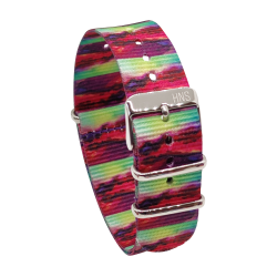 HNS Double Graphic Printed Lava Heavy Duty Ballistic Nylon Watch Strap With Polished Buckle