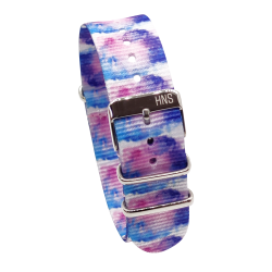 HNS Double Graphic Printed Water Color Heavy Duty Ballistic Nylon Watch Strap With Polished Buckle