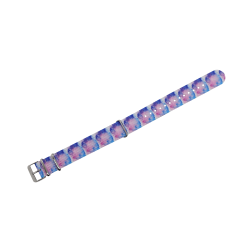 HNS Double Graphic Printed Water Color Heavy Duty Ballistic Nylon Watch Strap With Polished Buckle