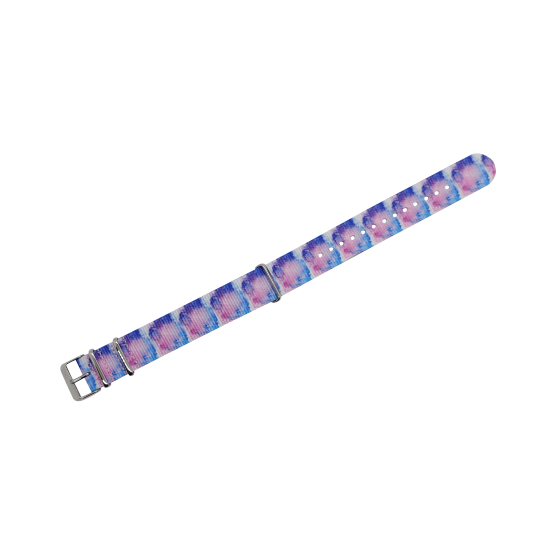 HNS Double Graphic Printed Water Color Heavy Duty Ballistic Nylon Watch Strap With Polished Buckle