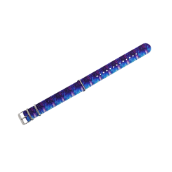 HNS Double Graphic Printed Purple Heavy Duty Ballistic Nylon Watch Strap With Polished Buckle